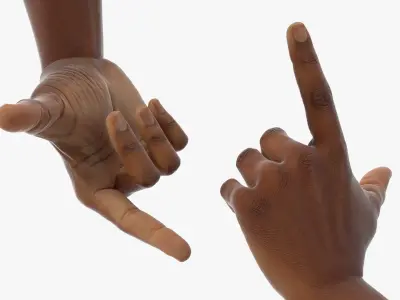 Black Male Hand Pair in Framing Gesture 3D model