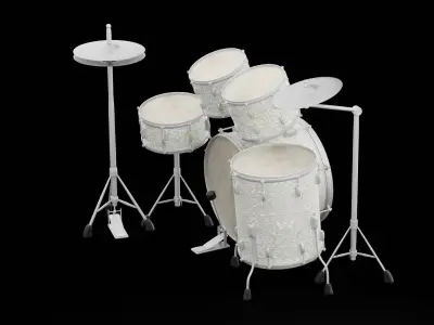 Complete Drum Set Free low-poly 3D model