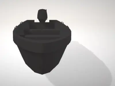 Boat 3D with trailer on side of it Free 3D model