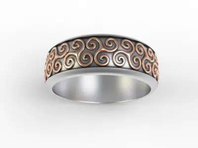 Antique Celtic Pattern Eternity Wedding Band 3D print model