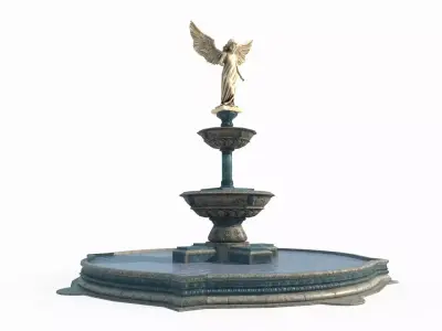 Park Decoration Architecture Angel Statue Fountain 3D model