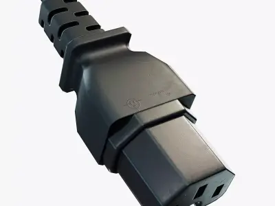 IEC C15 Female Plug Low-poly 3D model