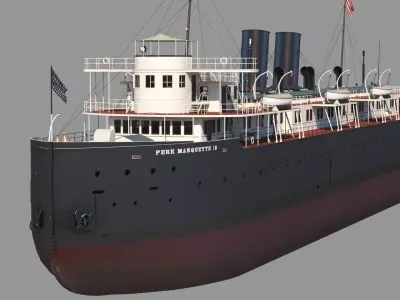 Steamship ferry SS Pere Marquette 3D model