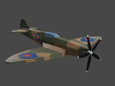 Spitfire Low-poly 3D model purchase