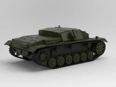 StuG III armoured fighting vehicle 3D model