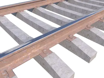 Railway Rails Low-poly 3D model