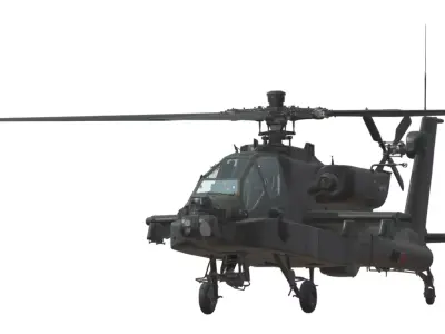 AH64D Apach Attack Helicopter Low-poly 3D model