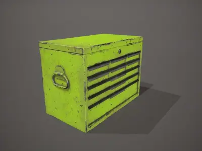 Green Tool Chest Low-poly 3D model