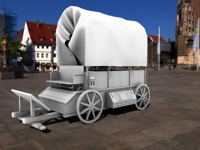 horse cart 3D model purchase