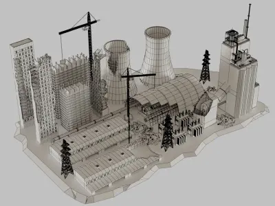 Abandoned power station 3D model