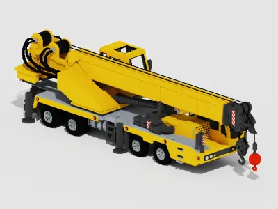 Voxel Crane Truck Low-poly 3D model