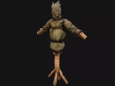 Medieval Military Training Dummy Wooden Low-poly 3D model