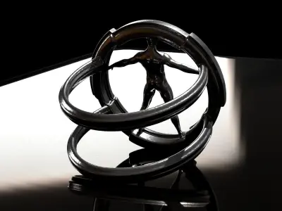 Modern Vitruvian Man ring  3D print model purchase
