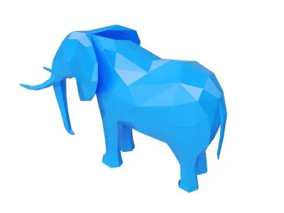 Rigged Elephant seamless walk cycle - Low-poly 3D model