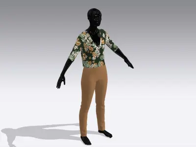 Female Cloth Dress Low-poly 3D model