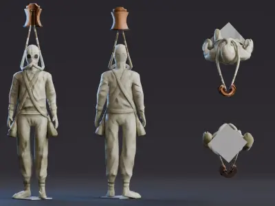 Da Vinci Inventions - Diving Suit Low-poly 3D model