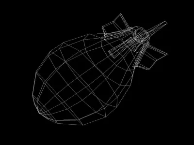 Cartoon Bomb 01 Low-poly 3D model