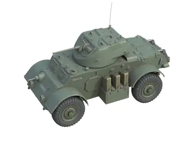 T17E1 Staghound Armored Car Low-poly 3D model