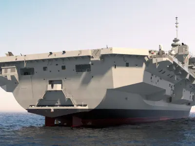 HMS Queen Elizabeth with F35 planes 3D model