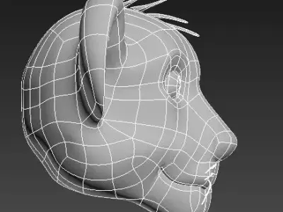 Baby Lion Head 3D model