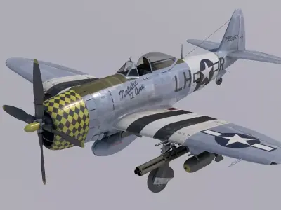 Republic P-47D Thuderbolt  Natalie Ann 2 3D model