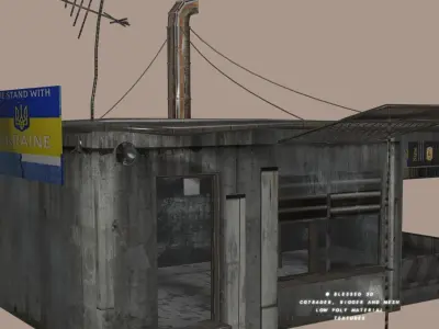 3DBlessed Ukraine Survivor Shack Low-poly 3D model