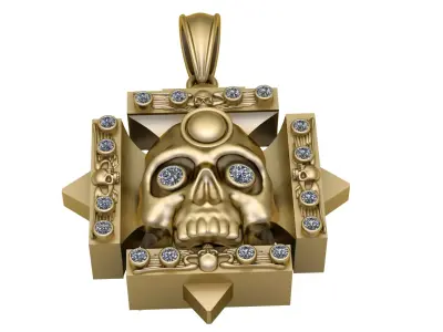 Skull 14K Gold Industrial 3D print model