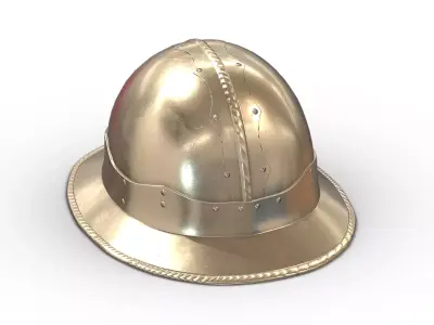 Medieval Helmet 08 Low Poly PBR Realistic Low-poly 3D model