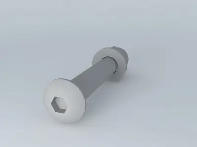 M 8 x 55 hex socket round head screw ISO 7380 Free 3D model