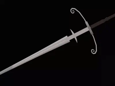 Zweihander Low-poly 3D model