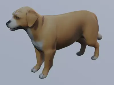 Realistic Dog 3D Model - Unrigged 3D model
