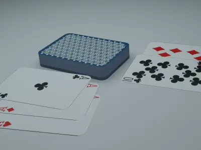 Realistic deck of cards Free low-poly 3D model