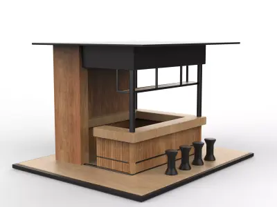  coffee bar counter 3D model