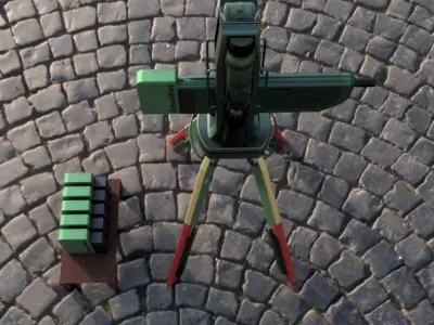 Sentry machine gun 2  3D model