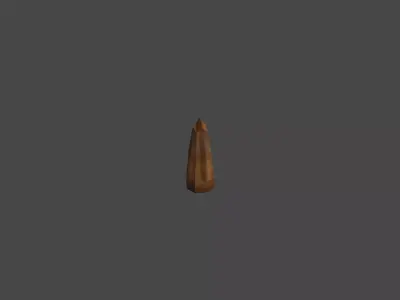 Low poly Bullet Game Ready wooden spike Free low-poly 3D model