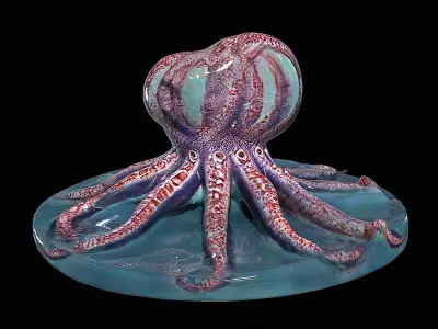 Horror octopus creature monster 3D model