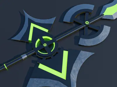Fantasy Spear 01 Glow Weapon with PBR Unity UE Textures Low-poly 3D model