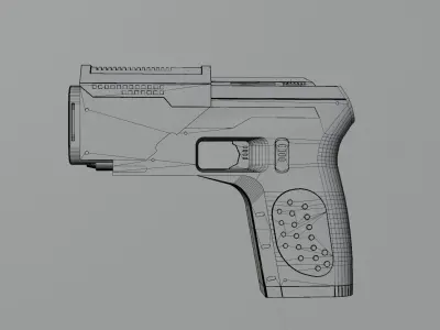 Gun Pistol Low-poly 3D model