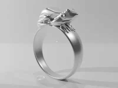 Frog Ring   Stylized 3D Printable Jewelry Design Low-poly 3D model