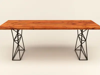 Rhombus table Low-poly 3D model