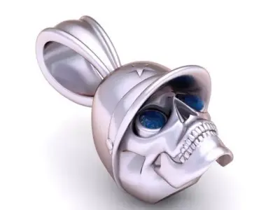 Military Skull Pendant 3D Printable Model 3D print model