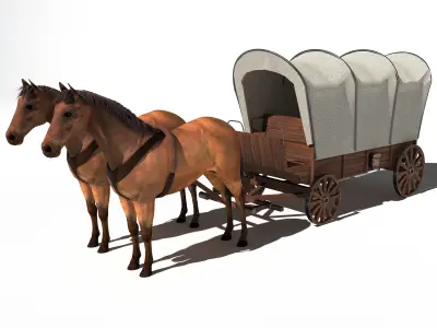 Western Wagon 2 3D model