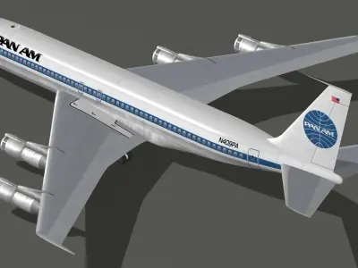 Boeing 707-300 Pan Am 1970s-1980s Livery 3D model