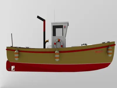 River vessel Low-poly 3D model