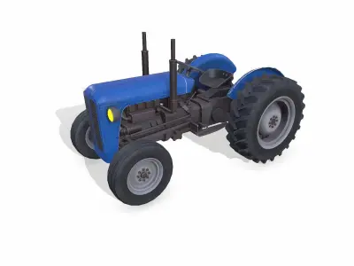 Old Generic Tractor Low-poly PBR Low-poly 3D model