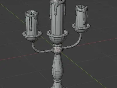 Candles with textures Low-poly 3D model