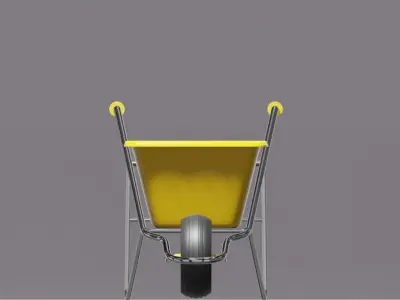 well made wheel barrow Low-poly 3D model