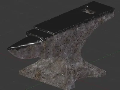 3D Anvil with scratches dents and polished Top Free 3D model