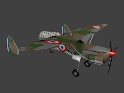 Arsenal-Delanne-10 plane in camouflage Low-poly 3D model