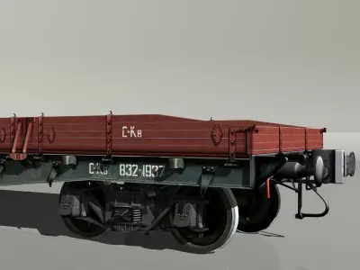 4-axle platform Low-poly 3D model